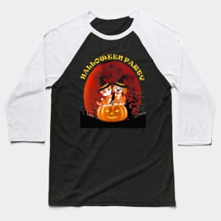 Halloween party cat dog witch hats cute Halloween tee Baseball T-Shirt